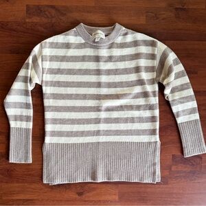 Industry Striped Taupe & Cream Sweater